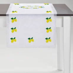 Limoni Multicolor Fringed White Runner