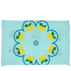 Limoni Multicolor Fringed Turquoise Runner