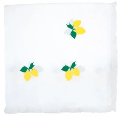 Limoni Multicolor Rectangular White Tablecloth