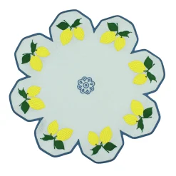 Limoni Multicolor Set of 2 Flower-Shaped Pale-Blue Service Placemats