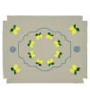 Limoni Set of 2 Embroidered Fringed Taupe Table Mats