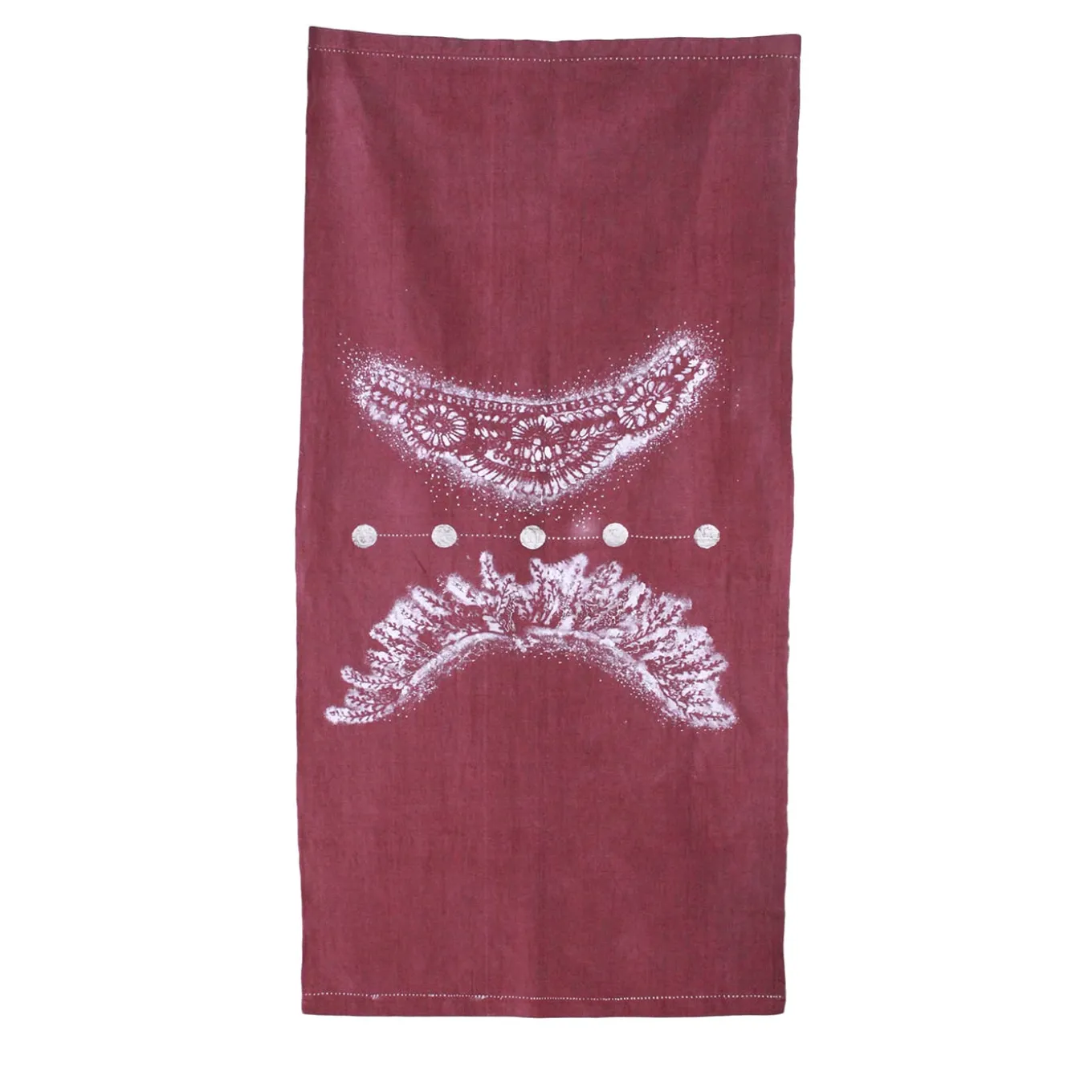 Linen Table Runner with Silver Dots - Flower Nymph Collection