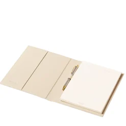 Lines Large Ivory Leather Notepad Holder