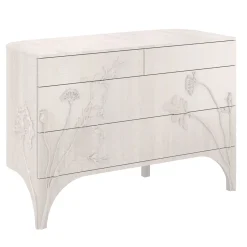 Linpha White Maple Wood With 4-Drawers Dresser