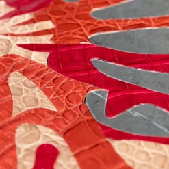 Lionfish Grey Stone Marble & Leather Decorative Panel