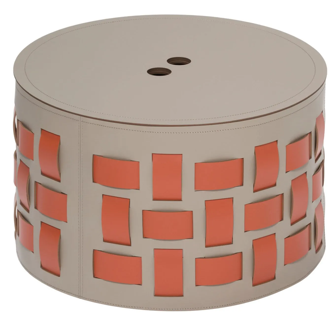 Lisbona N. 9 Beige Round Basket with Lid