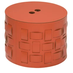 Lisbona N. 10 Orange Round Basket with Lid