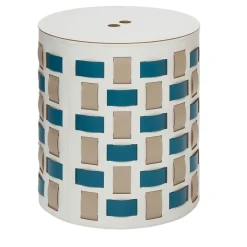 Lisbona N. 13 White Round Basket with Lid