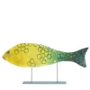 Little Green Joyful Fish Velvet Sculpture