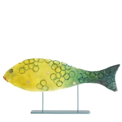 Little Green Joyful Fish Velvet Sculpture