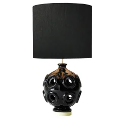 Liz Black Ceramic Table Lamp with Shade