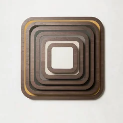 Lloyd Square Tray N. 2 in Beige and Walnut