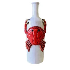 Lobster Polychrome Ceramic Bottle #2