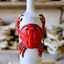 Lobster Polychrome Ceramic Bottle #2