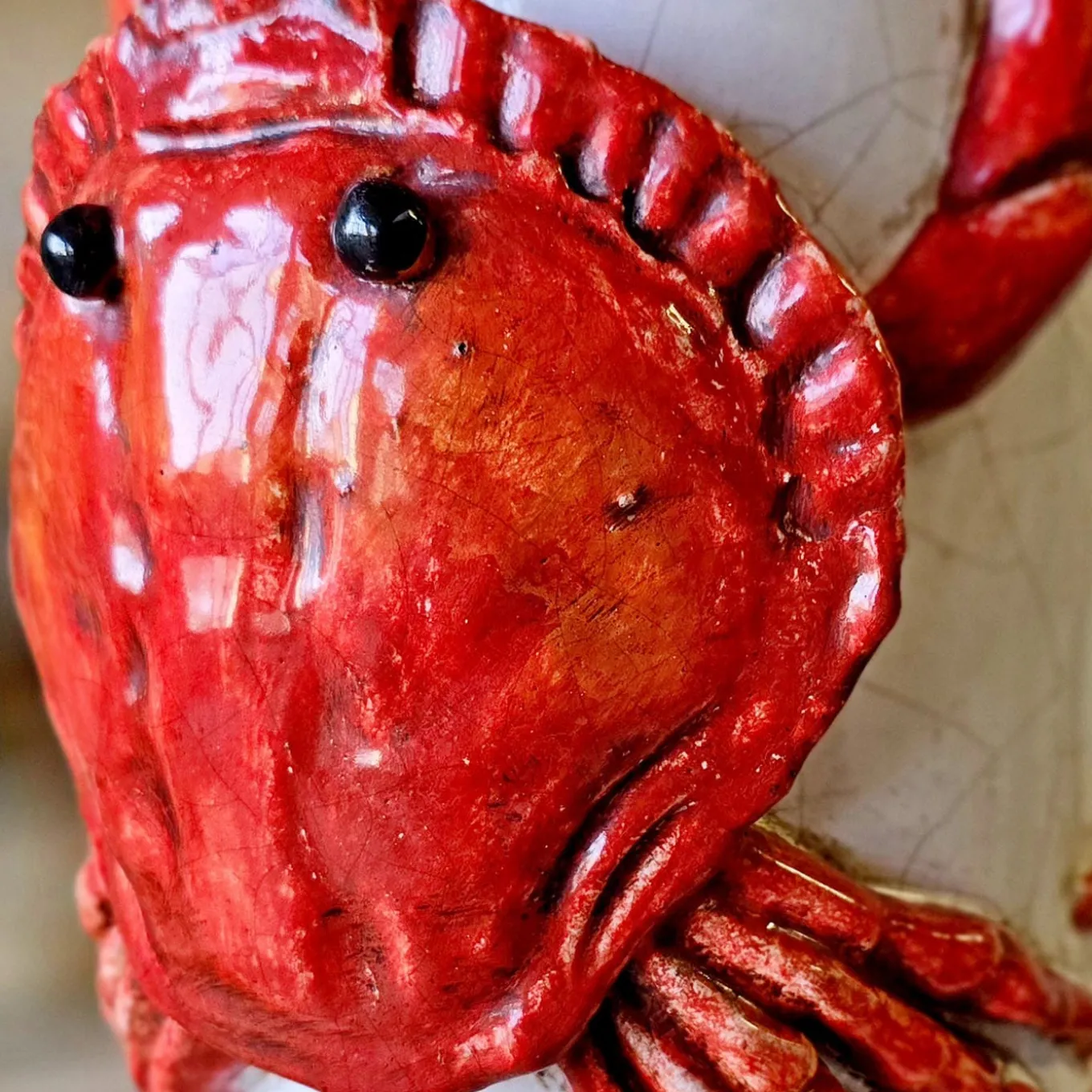 Lobster Polychrome Ceramic Bottle #2