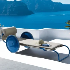 Locus Solus Blue Sun Lounger by Gae Aulenti
