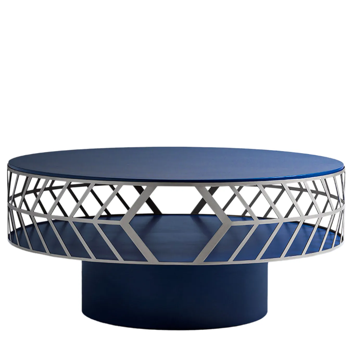 Lok Round Blue Coffee Table by Elena Salmistraro
