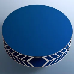Lok Round Blue Coffee Table by Elena Salmistraro