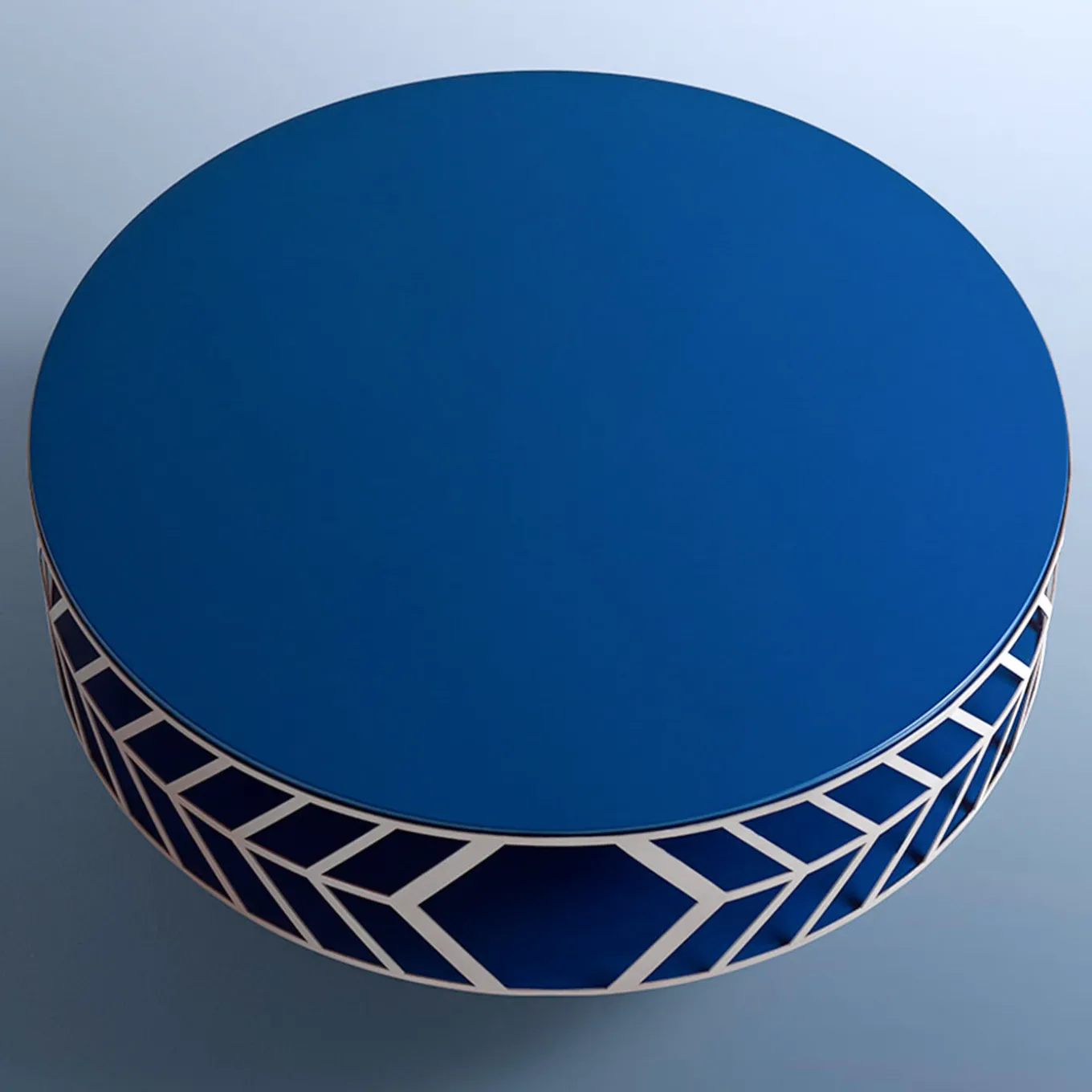 Lok Round Blue Coffee Table by Elena Salmistraro