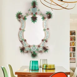 London Venetian Wall Mirror in Murano Glass