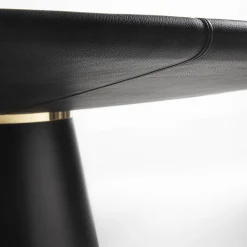 Loop Round Black Leather Table