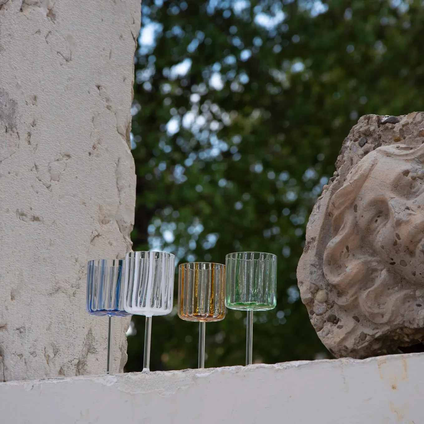 Loos White Stripe Goblet