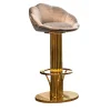 Loto Floral Seat Gold Brass Bar Stool