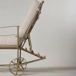 Lotus Iron Outdoor Reclining Lounger