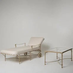 Lotus Iron Outdoor Reclining Lounger