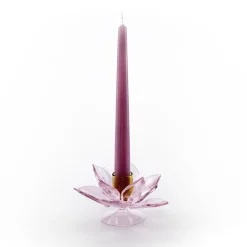 Lotus Pink Glass Candleholder by Summerill & Bishop