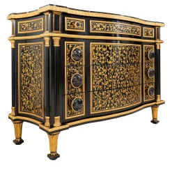 Louis XVI Black and Gold Dresser