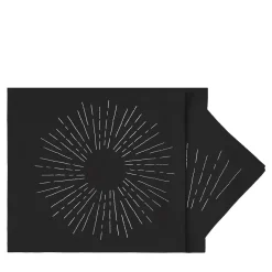 LUCE Set of Black & Platinum Placemat and Napkin