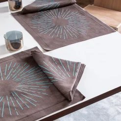 LUCE Set of Noce & Turquoise Placemat and Napkin