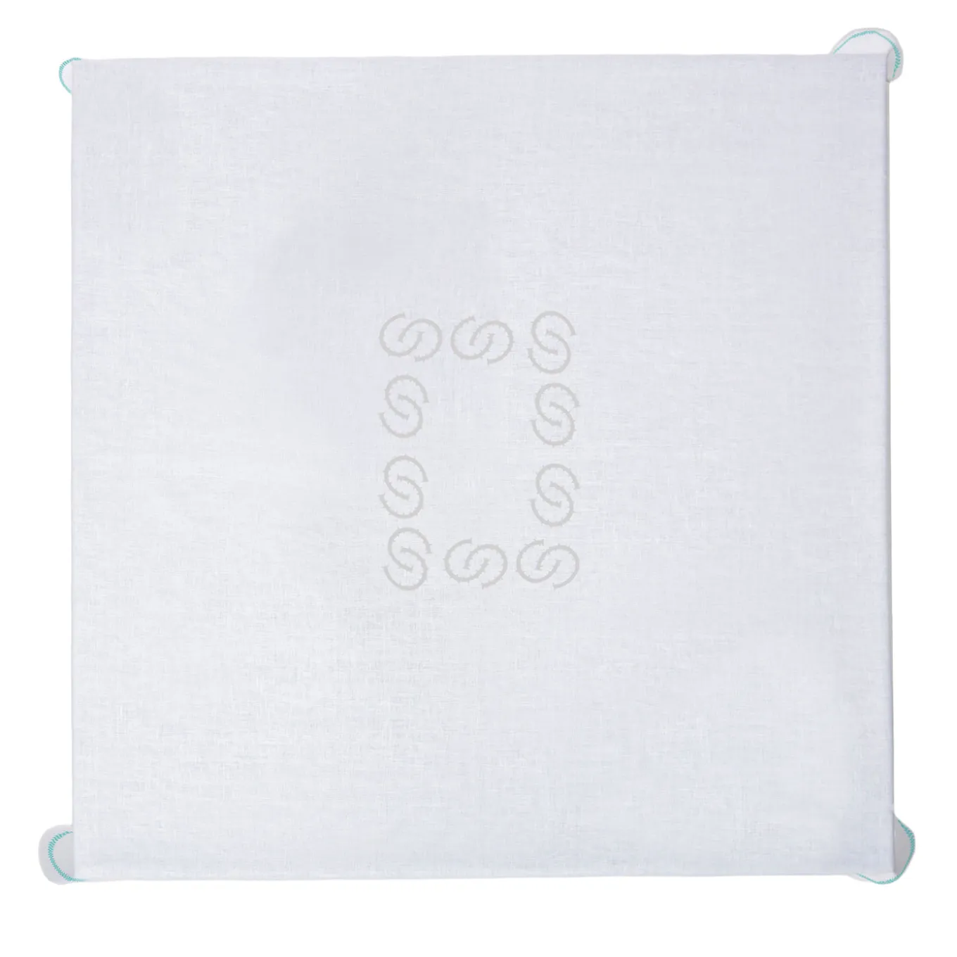 Luci d'Artista White & Light Blue Linen Tablecloth