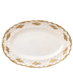 Lucia Large Oval White & Gold Serving Plate