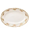 Lucia Small Oval White & Gold Serving Plate