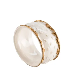 Lucia White & Gold Napkin Ring