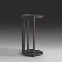 Lucio High Round Iroko Outdoor Side Table