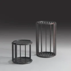 Lucio High Round Iroko Outdoor Side Table