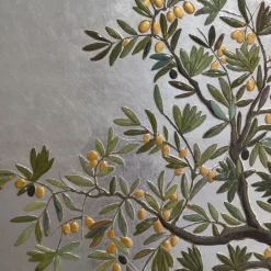 L'Ulivo Silver Leaf Textured Panel