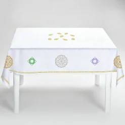 Luminaria Festa Polychrome Square Linen Tablecloth #1