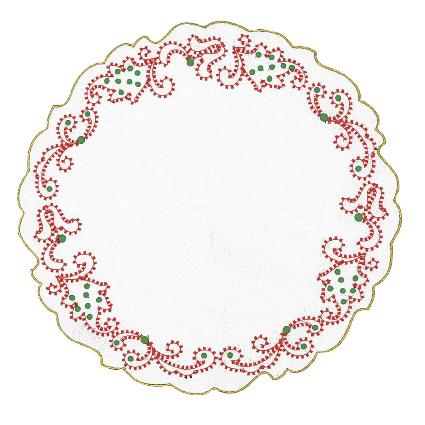 Luminaria Festa Red Set of 2 White Linen Charger Placemats