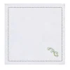 Luminaria Festa Set of 2 Green-Embroidered Linen Napkins