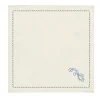 Luminaria Festa Set of 2 Light-Blue-Embroidered Linen Napkins