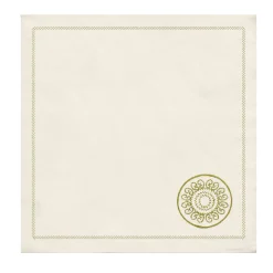 Luminaria Set of 2 Gold-Embroidered Linen Napkins