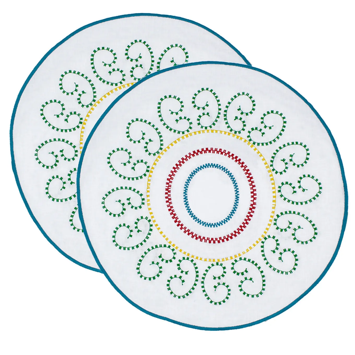 Luminaria Set of 2 Round Multicolor Placemats