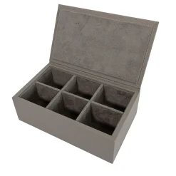 Luna Gray Leather Tea Box