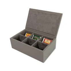 Luna Gray Leather Tea Box