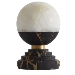 Lunar Table Lamp in Portoro Marble and Onyx