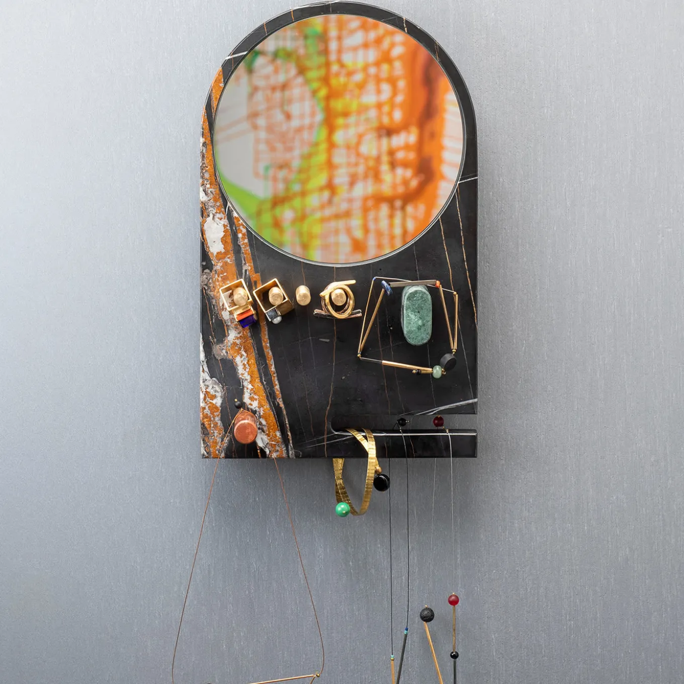 Lunatico Sahara Noir Jewelry Stand With Mirror by Cecilia Alemagna